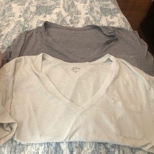 Jcrew low V tees